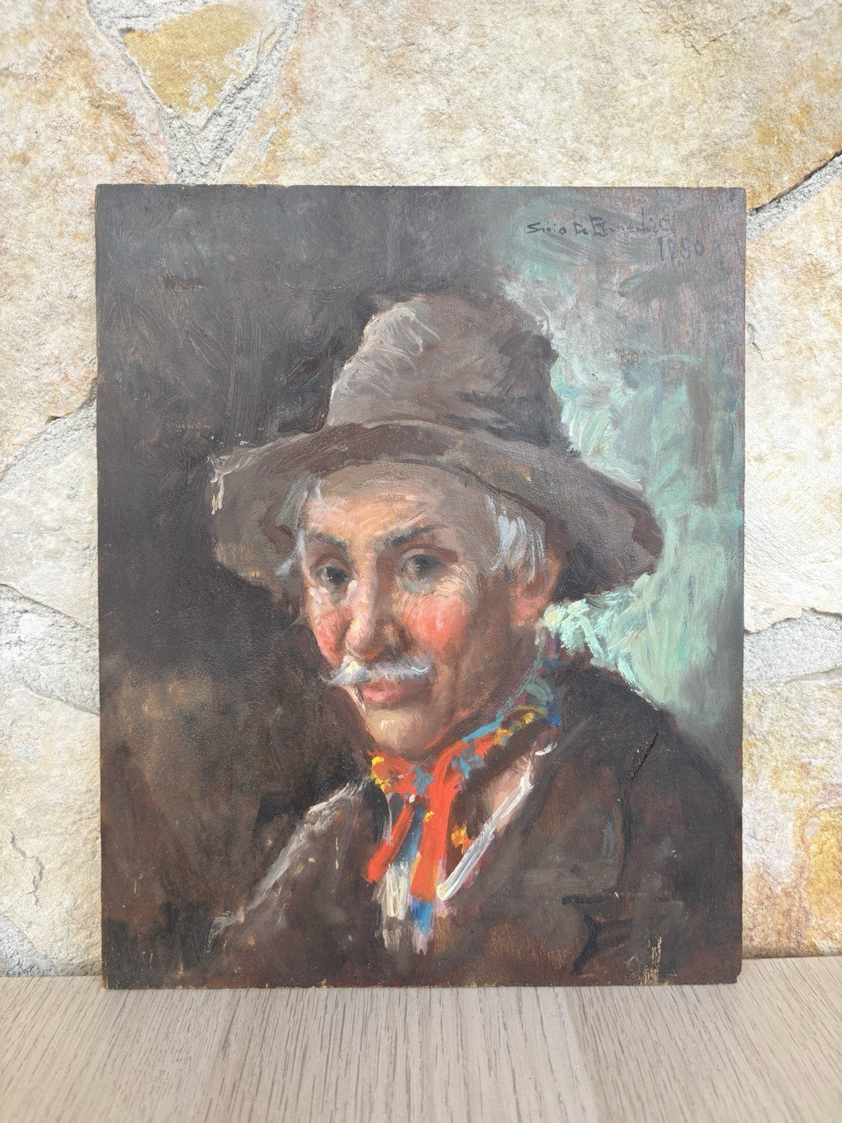 Quadro -Figura- dipinto a olio su tavoletta