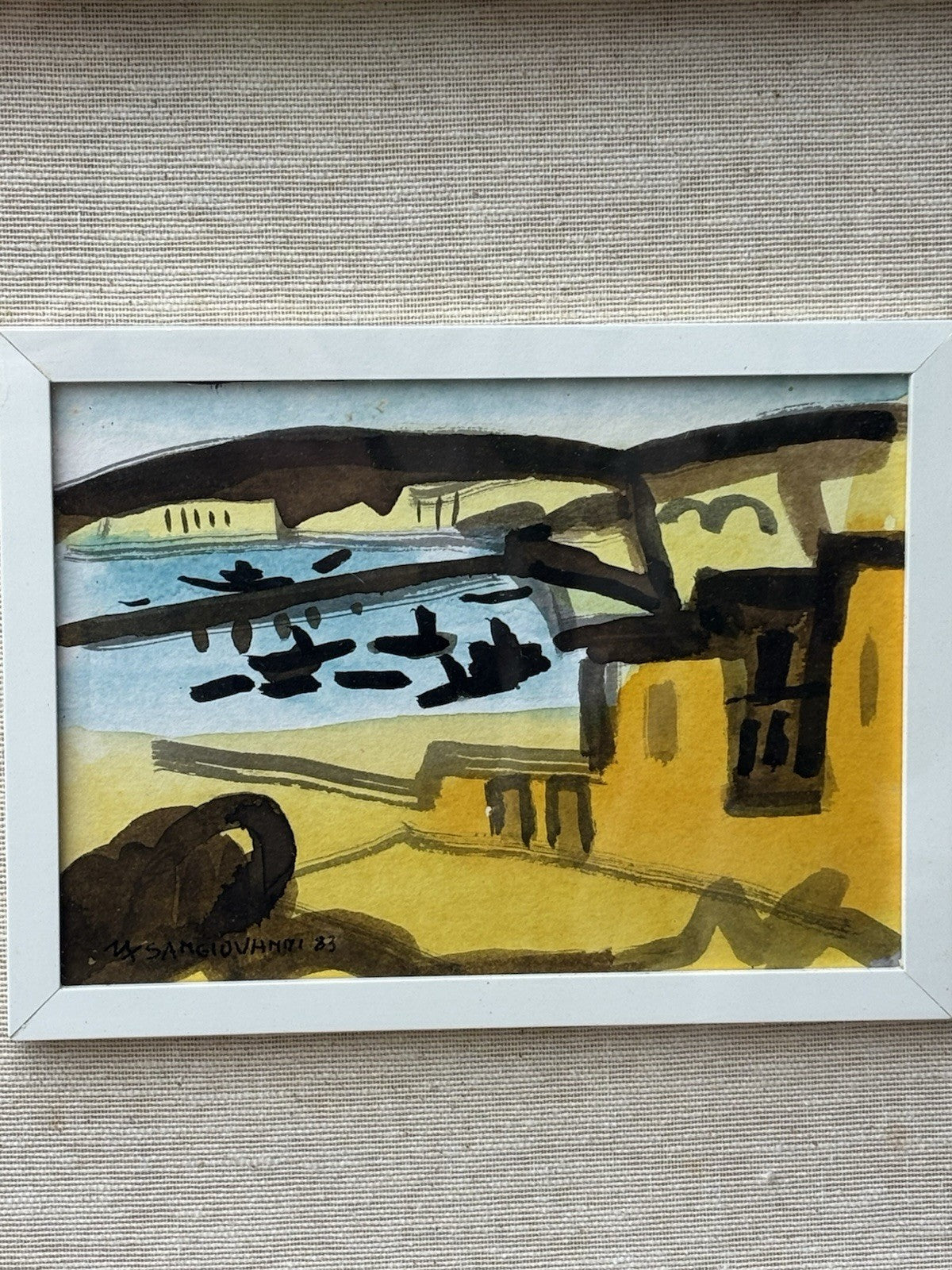 Coppia di quadri -Marine- Mario Sangiovanni tecnica mista su carta