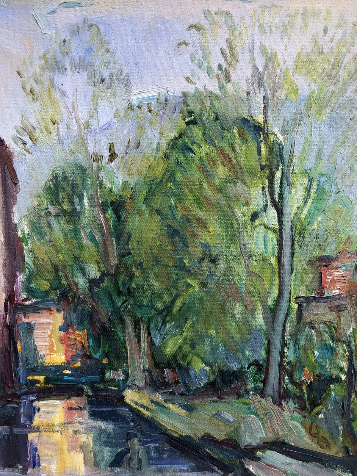 Quadro vintage -Al Sarno- dipinto a olio su tela