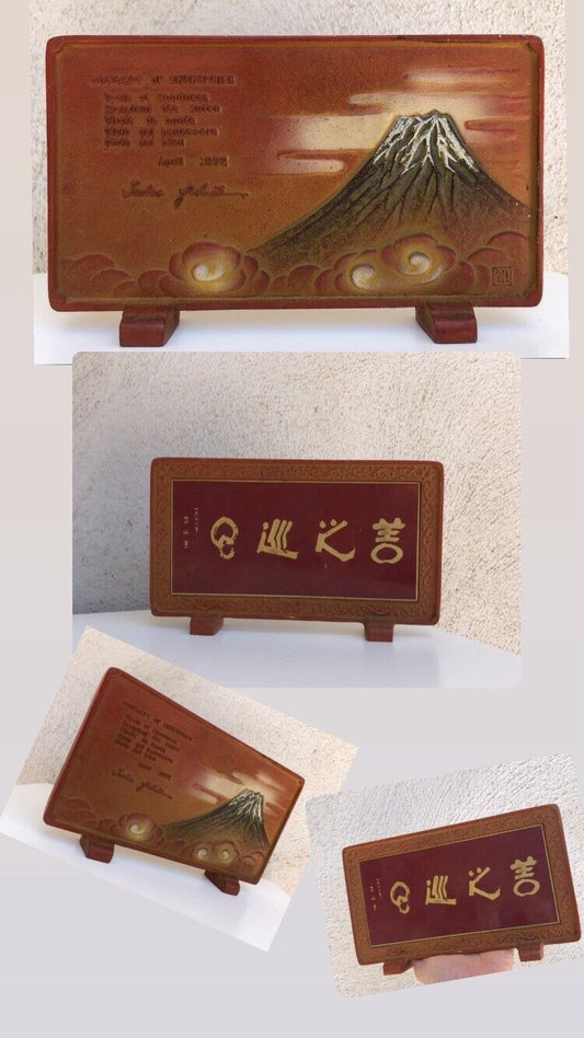 Decorazione Targa Orientale In Terracotta Vintage