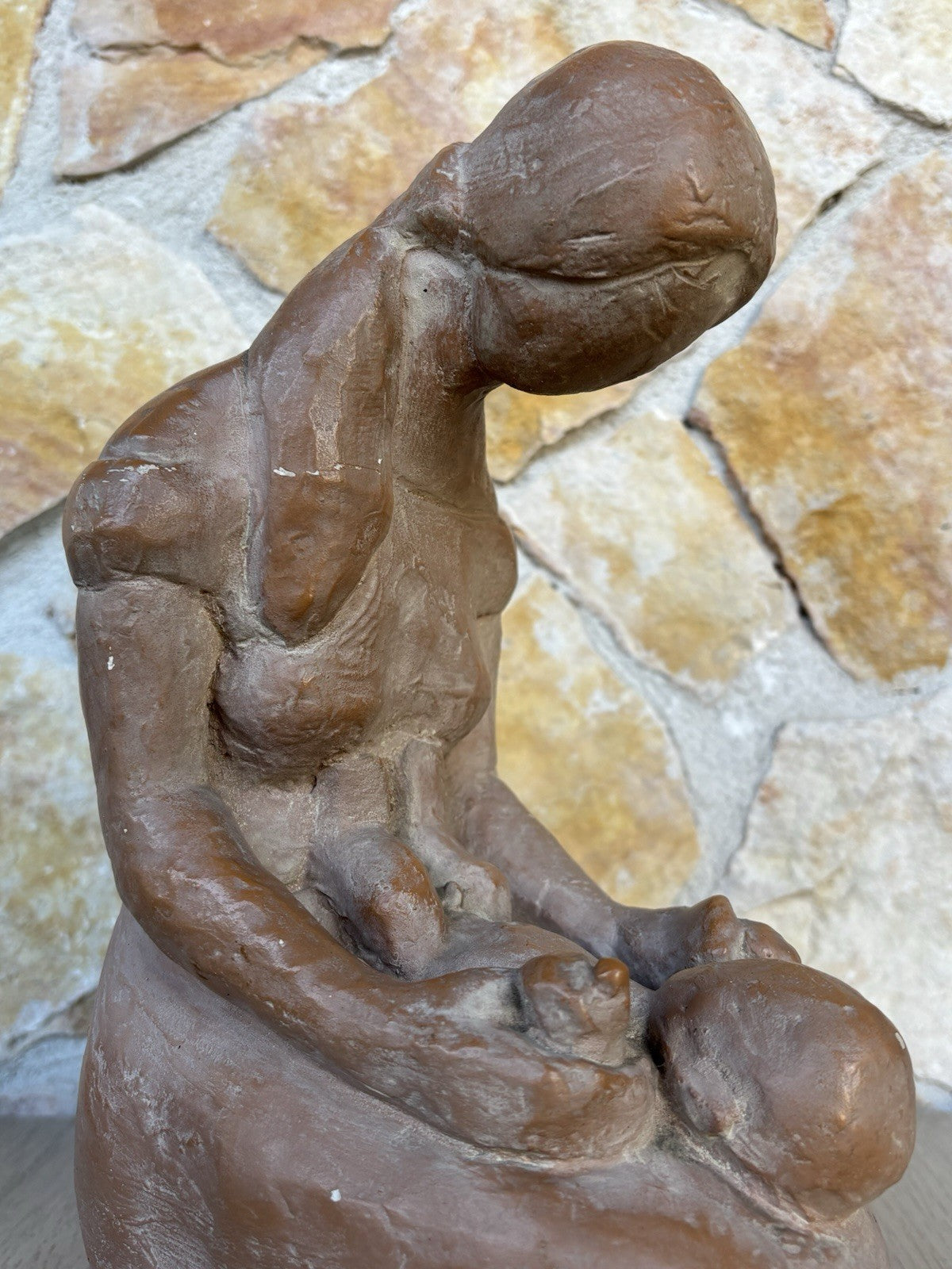 Scultura Vintage Maternità In Ceramica