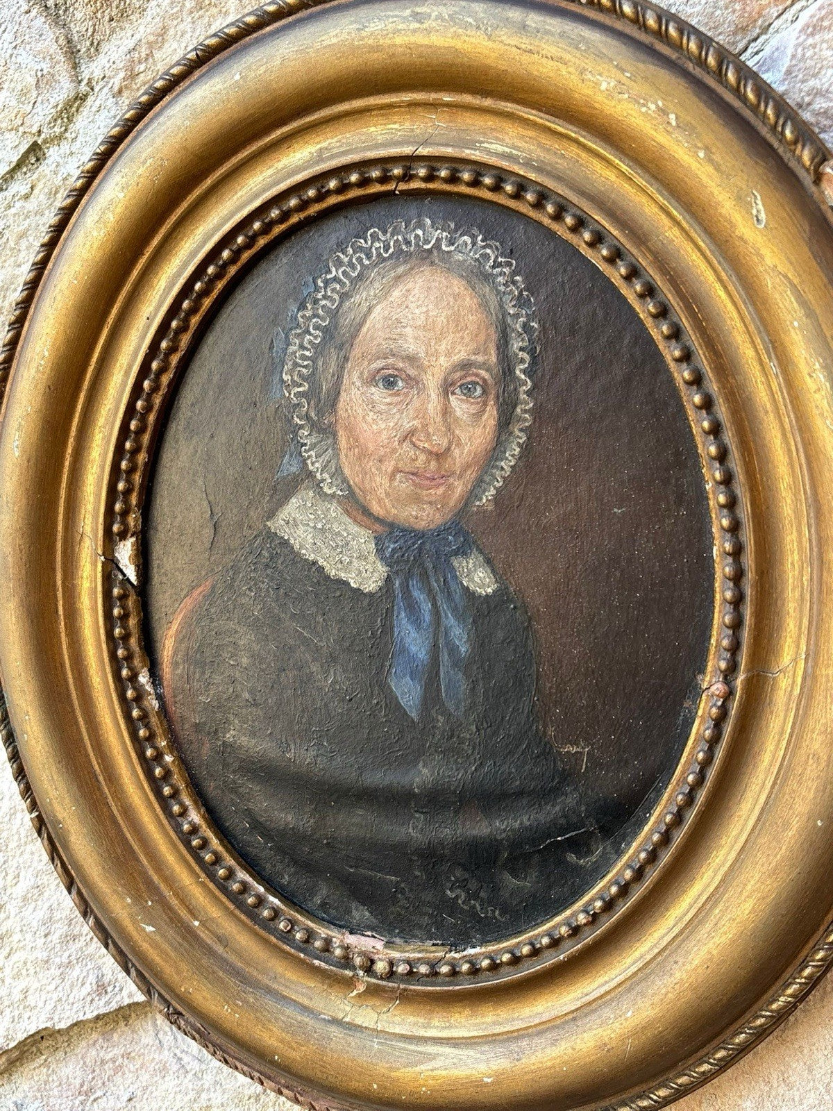 Quadro antico -Figura Di Donna Anziana- dipinto a olio