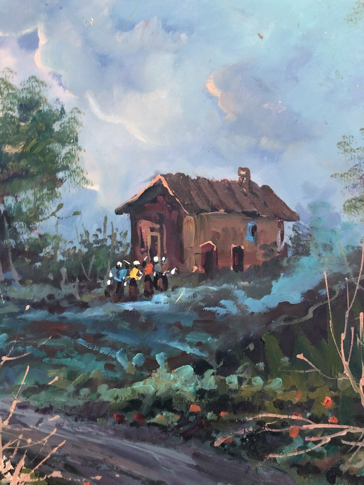 Quadro vintage -Paesaggio- dipinto a olio su masonite