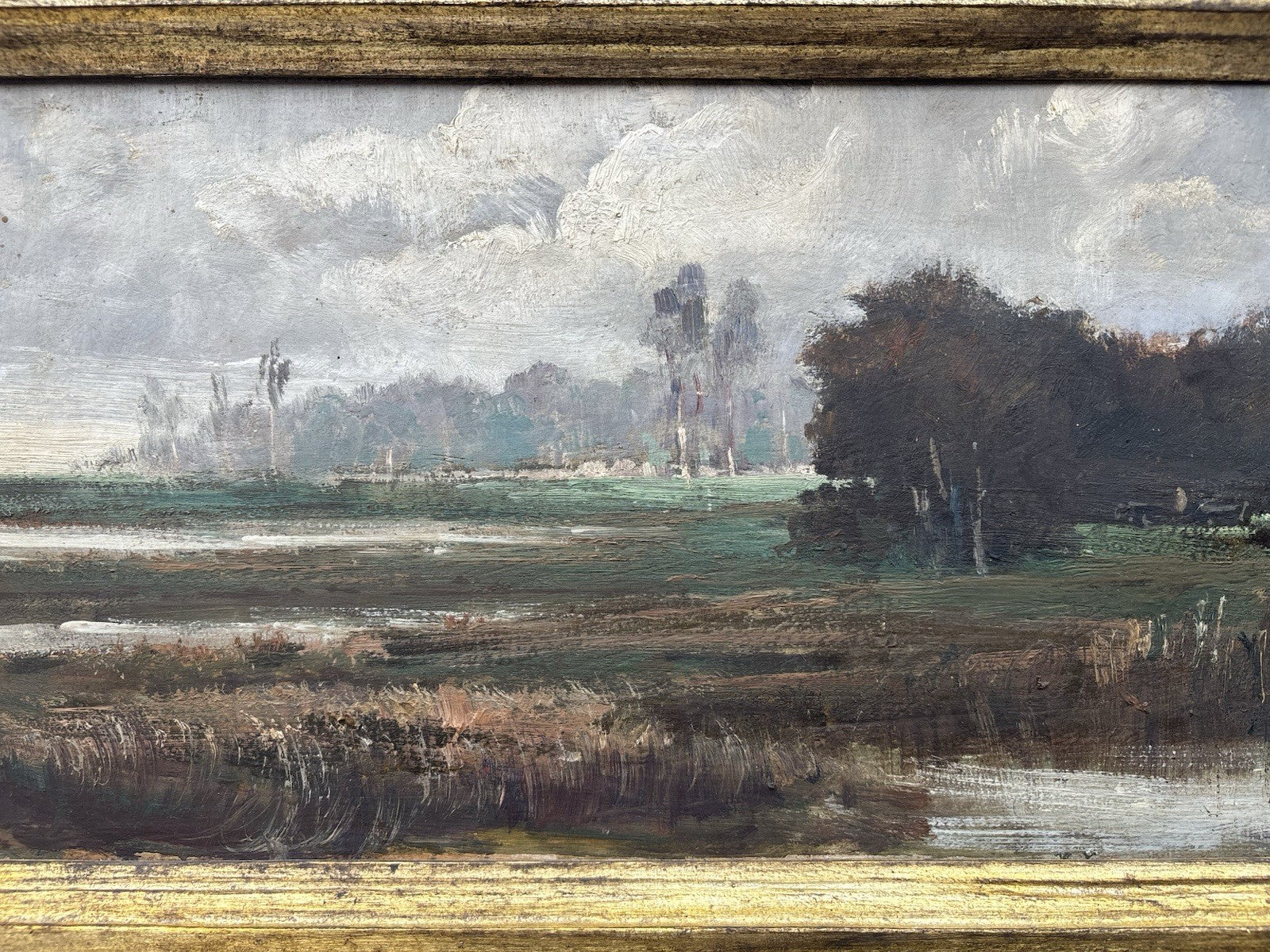 Quadro antico -Paesaggio- dipinto a olio su tavola