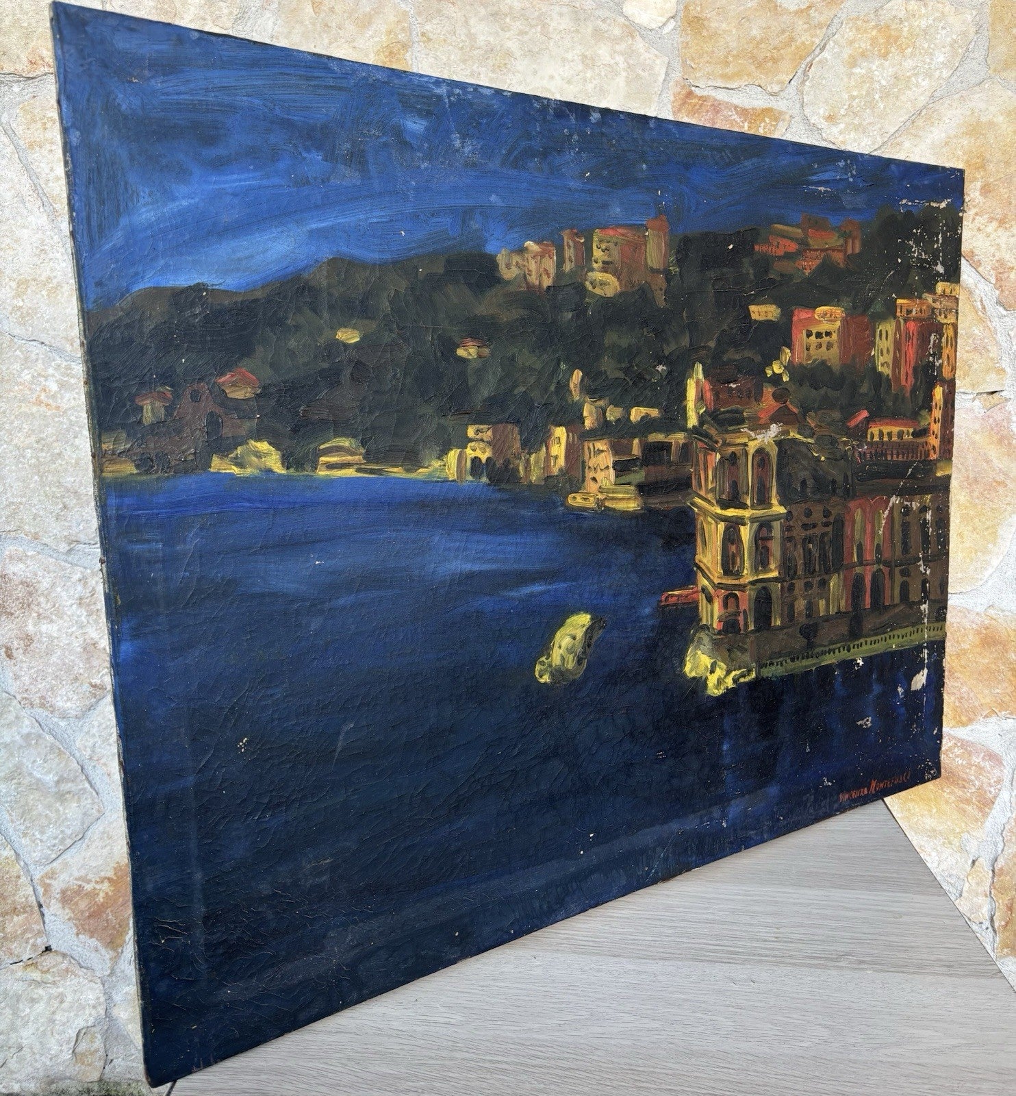 Quadro -Palazzo Donn’Anna- Vincenzo Montefusco dipinto a olio su tela