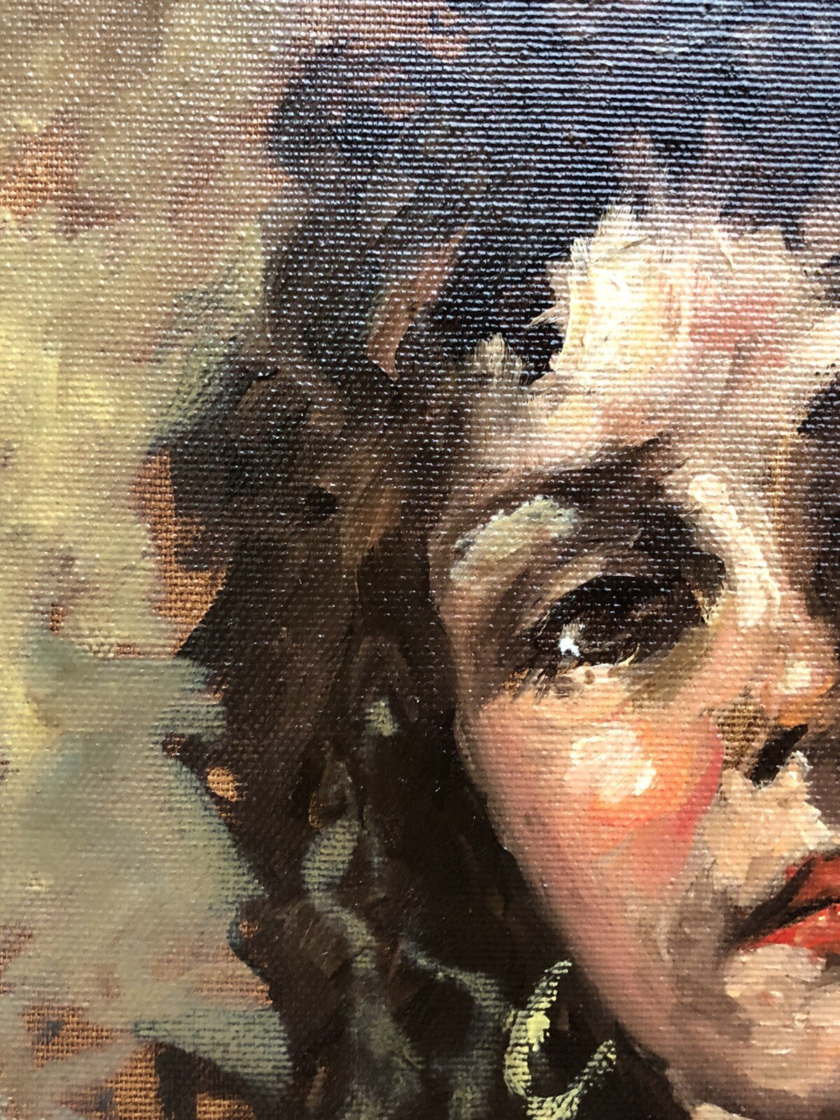 Quadro vintage -Figura Donna- dipinto a olio su tela