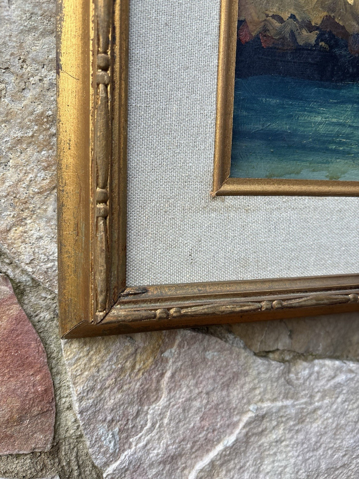 Quadro -Marina Con Pescatore- dipinto a olio