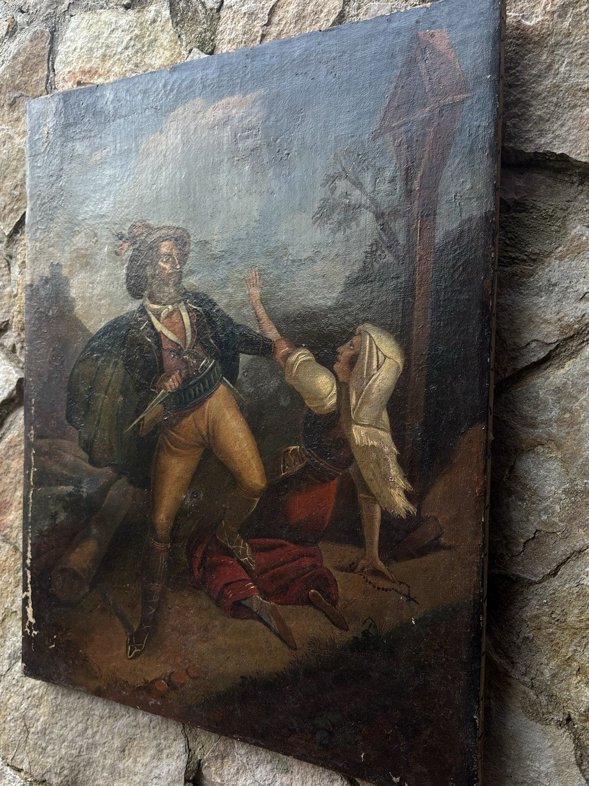 Quadro antico -Brigante- dipinto a olio su tela