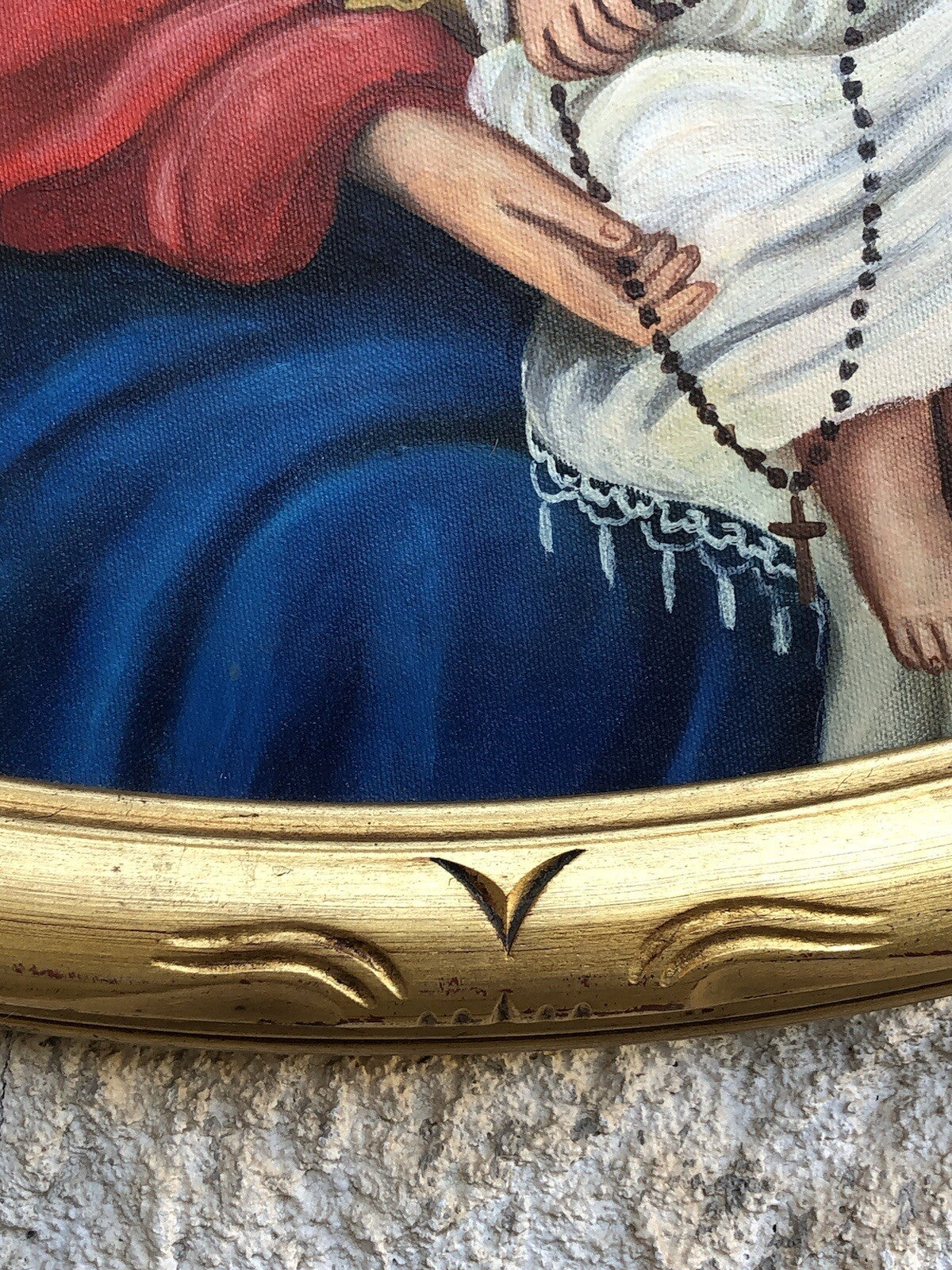 Quadro vintage -Madonna Del Rosario- dipinto a olio