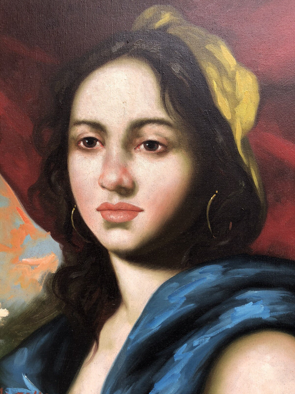 Quadro vintage Giacinto Montella dipinto a olio su tela