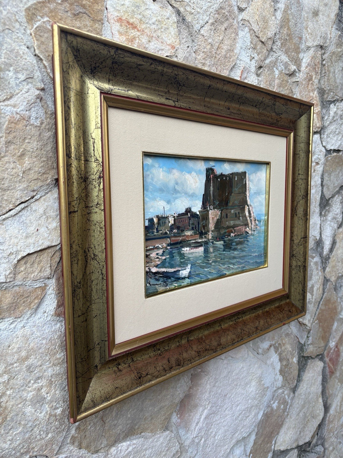 Quadro -Castel Dell’Ovo- Vincenzo Aprile dipinto a olio