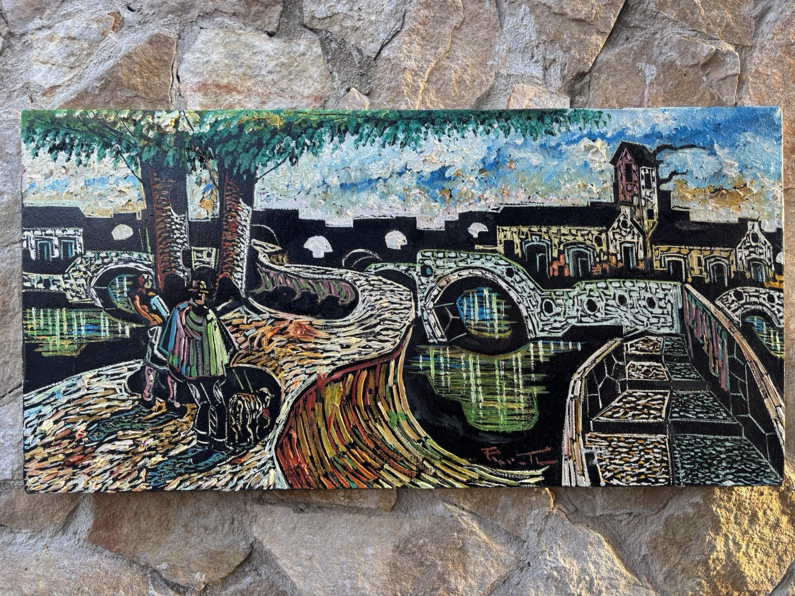 Quadro -Paesaggio- Marcello Piacentini dipinto a olio su tela