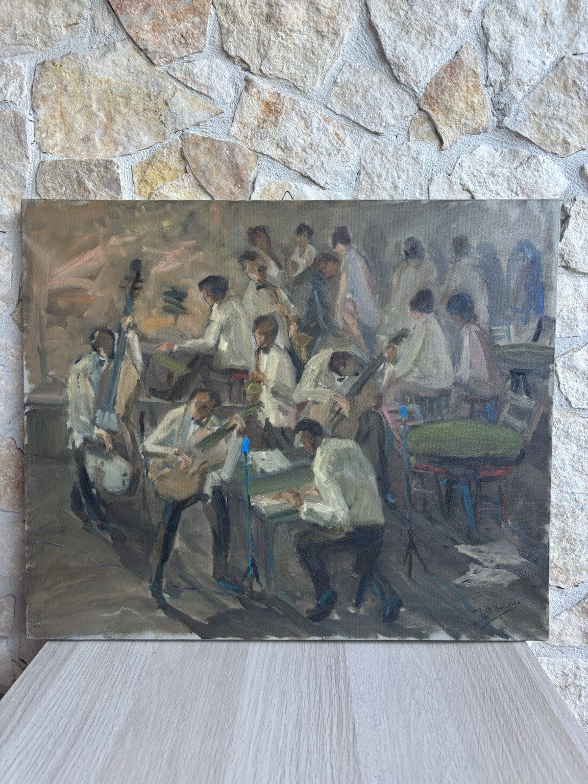 Quadro -Musicisti- Michele D’Aniello dipinto a olio su tela