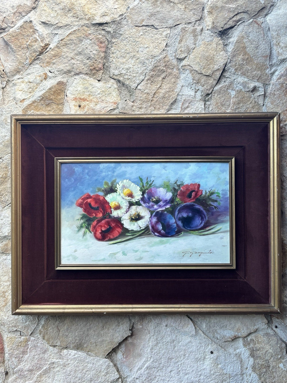Quadro -Fiori- Giuseppe Gargiulo dipinto a olio