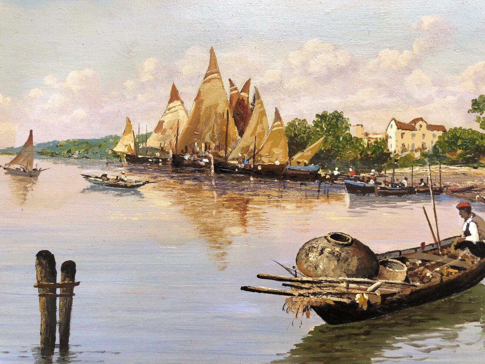 Quadro vintage -Marina- dipinto a olio su tela