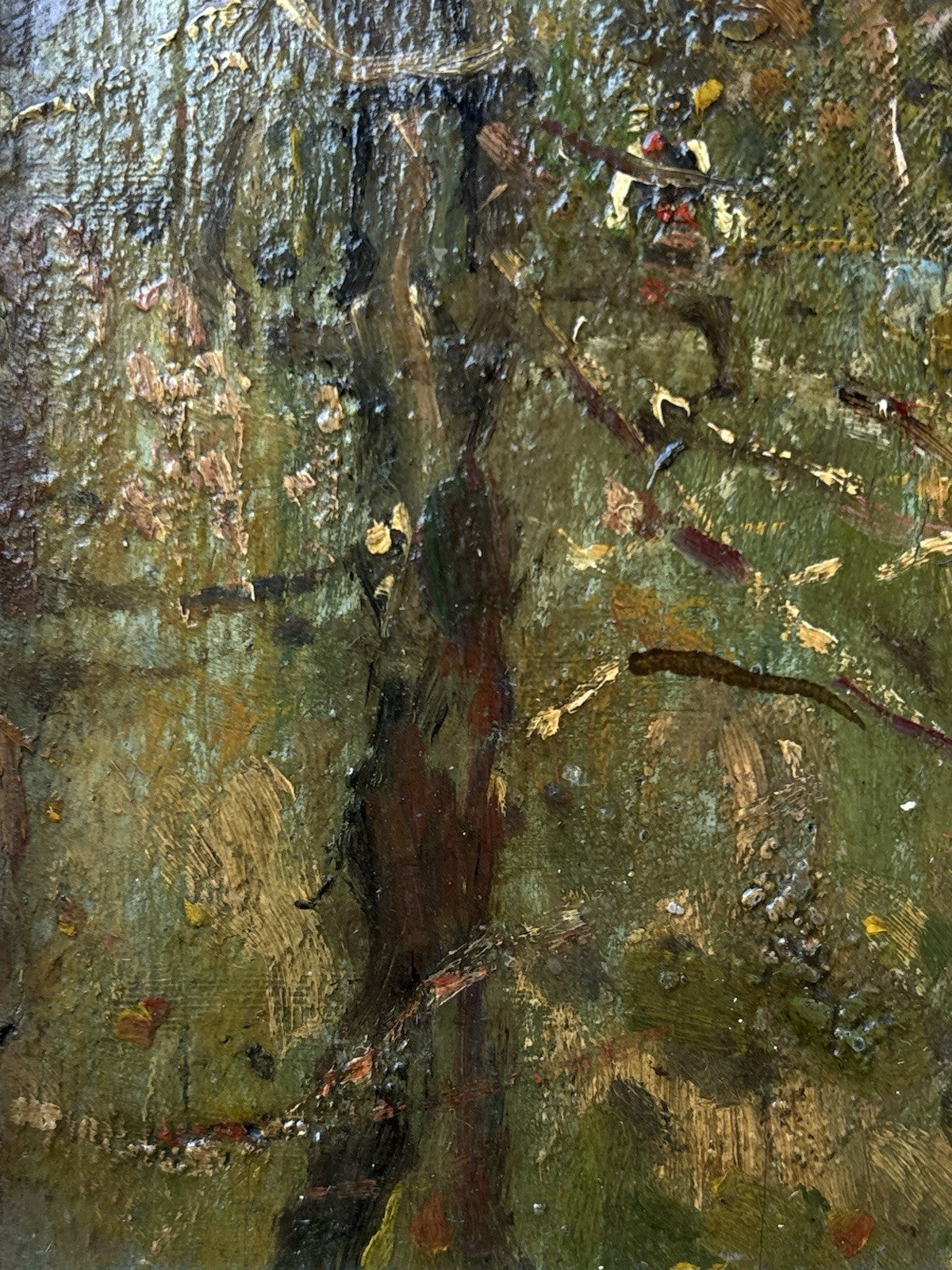 Quadro antico -Paesaggio- Gennaro Villani dipinto a olio su tavoletta