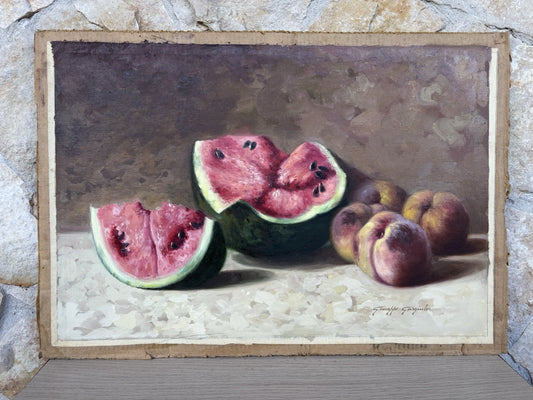 Quadro -Natura Morta- Giuseppe Gargiulo dipinto a olio su tela