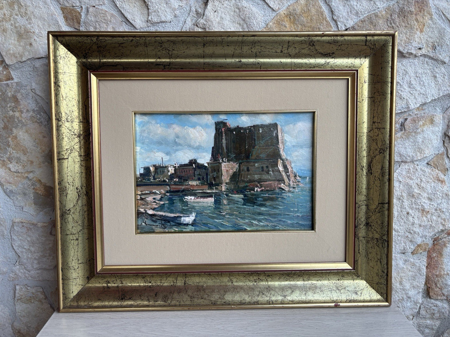 Quadro -Castel Dell’Ovo- Vincenzo Aprile dipinto a olio