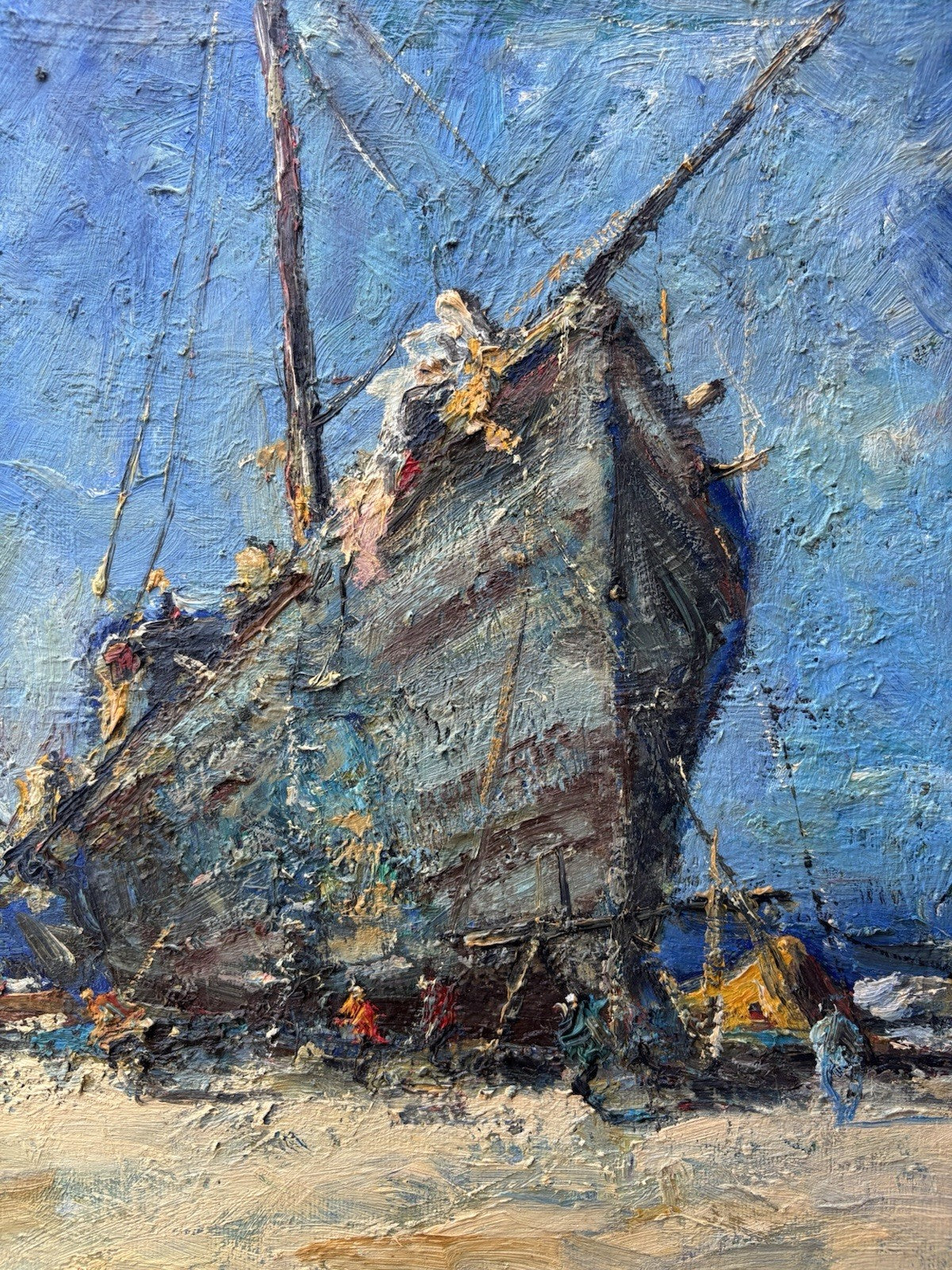 Quadro -Barche All’ormeggio- Rocco Carvelli- dipinto a olio su tela