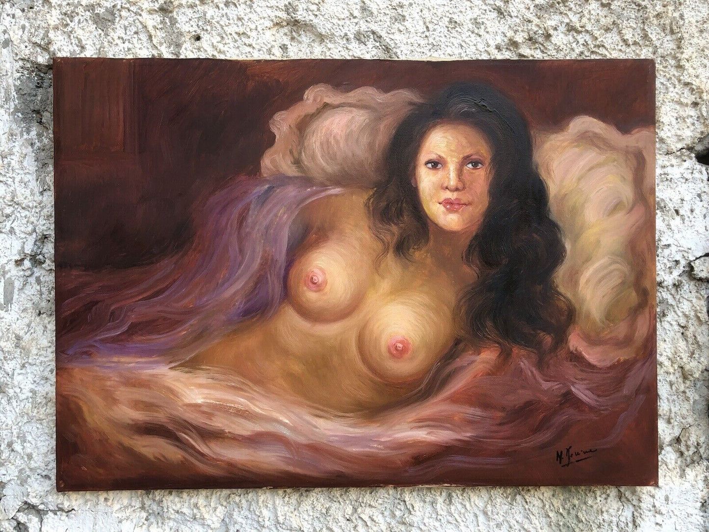 Quadro vintage -Nudo Di Donna- dipinto a olio su tela