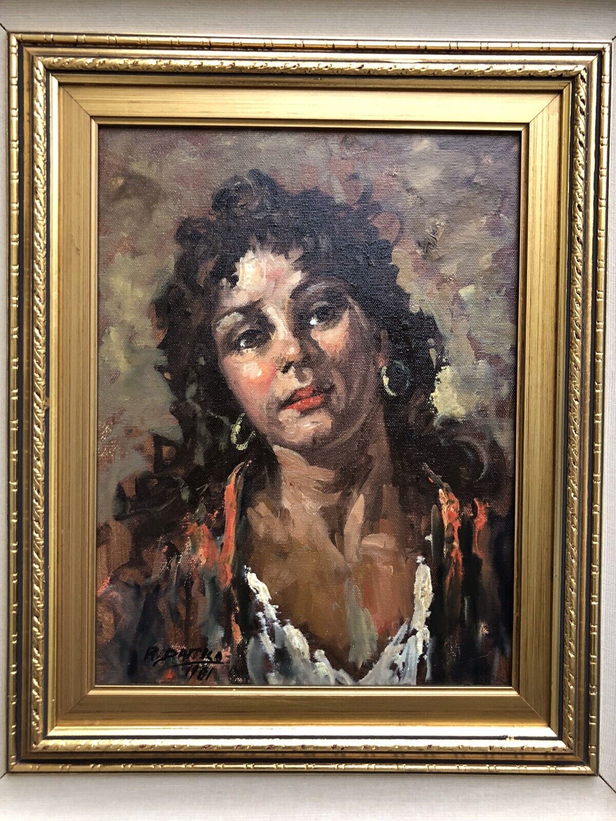 Quadro vintage -Figura Donna- dipinto a olio su tela