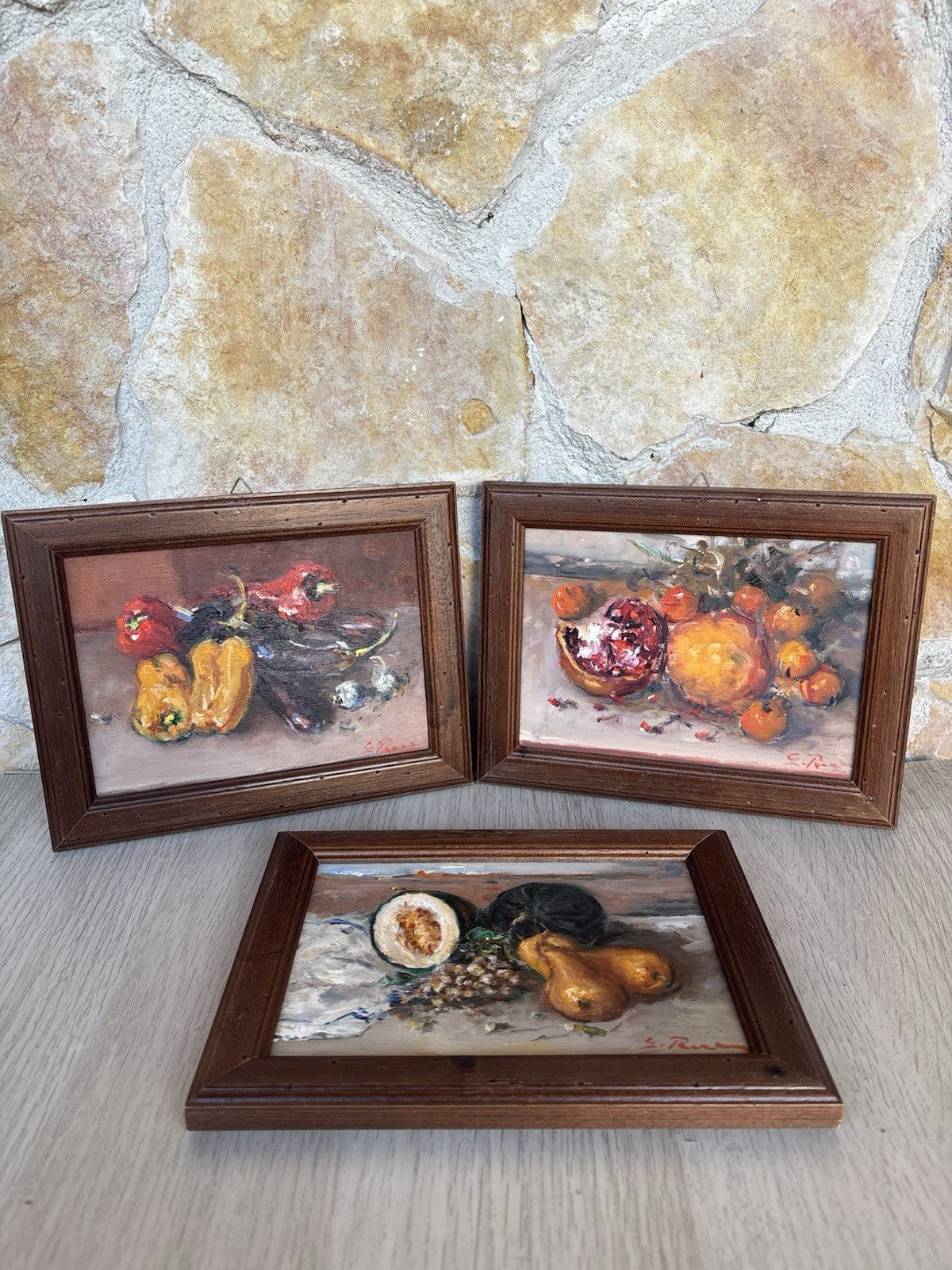 Tris di quadri -Natura Morta- Giovanni Pane- dipinti a olio