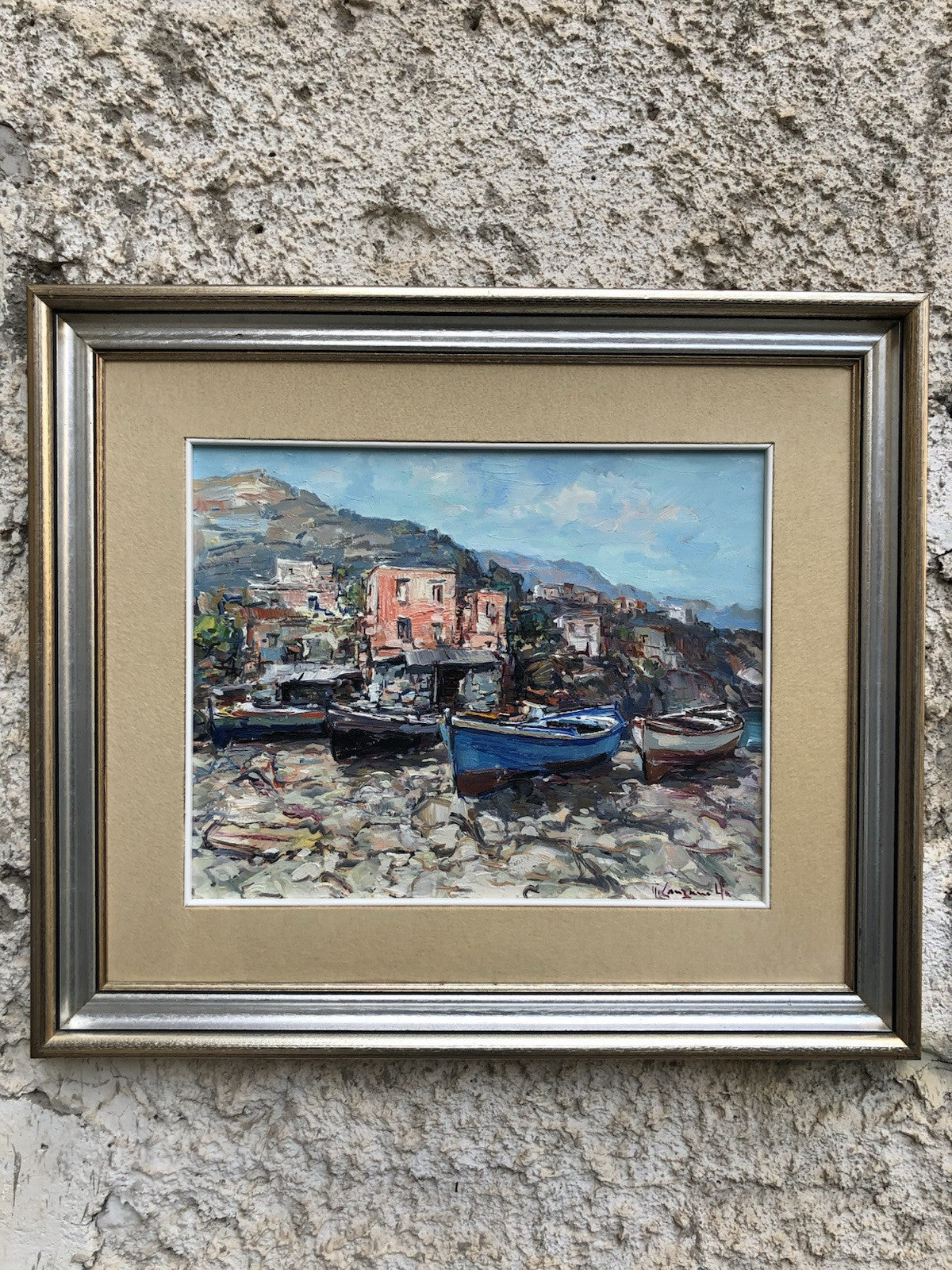 Quadro -Barche A Riposo- dipinto a olio su tela