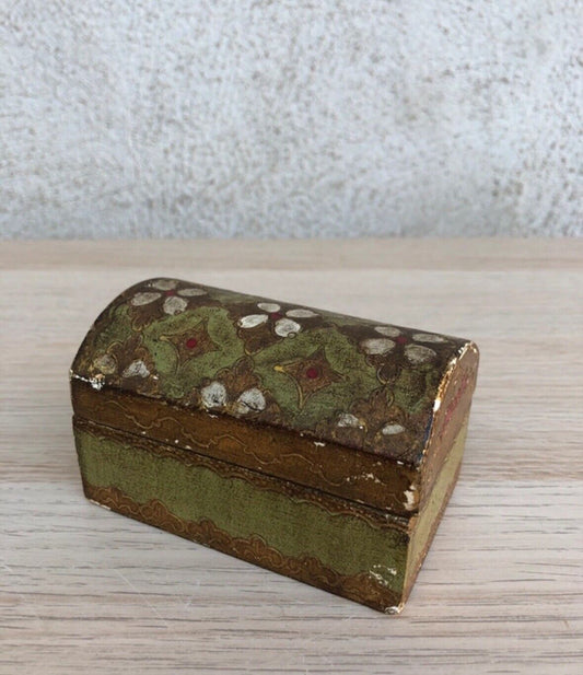 Scatola Portagioie Vintage In Legno Stile Fiorentino