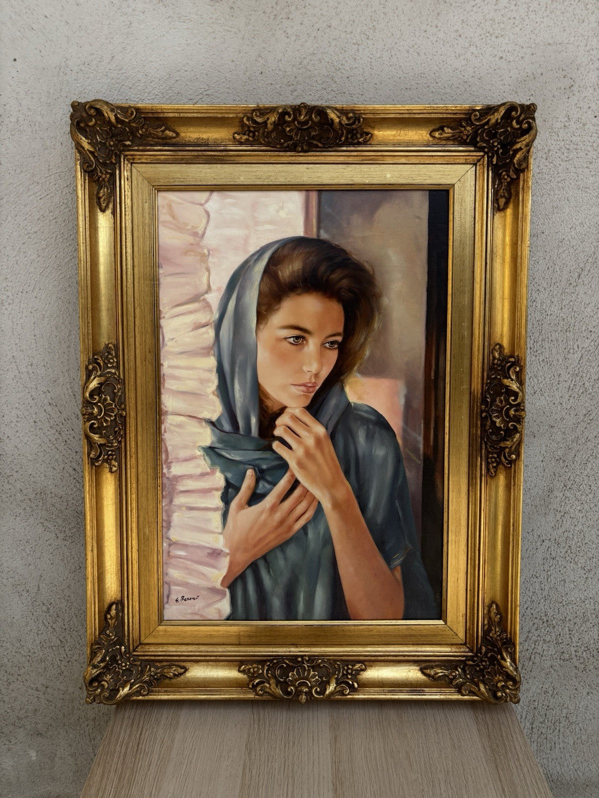 Quadro -Volto Femminile- Gigi Barone dipinto a olio su tela