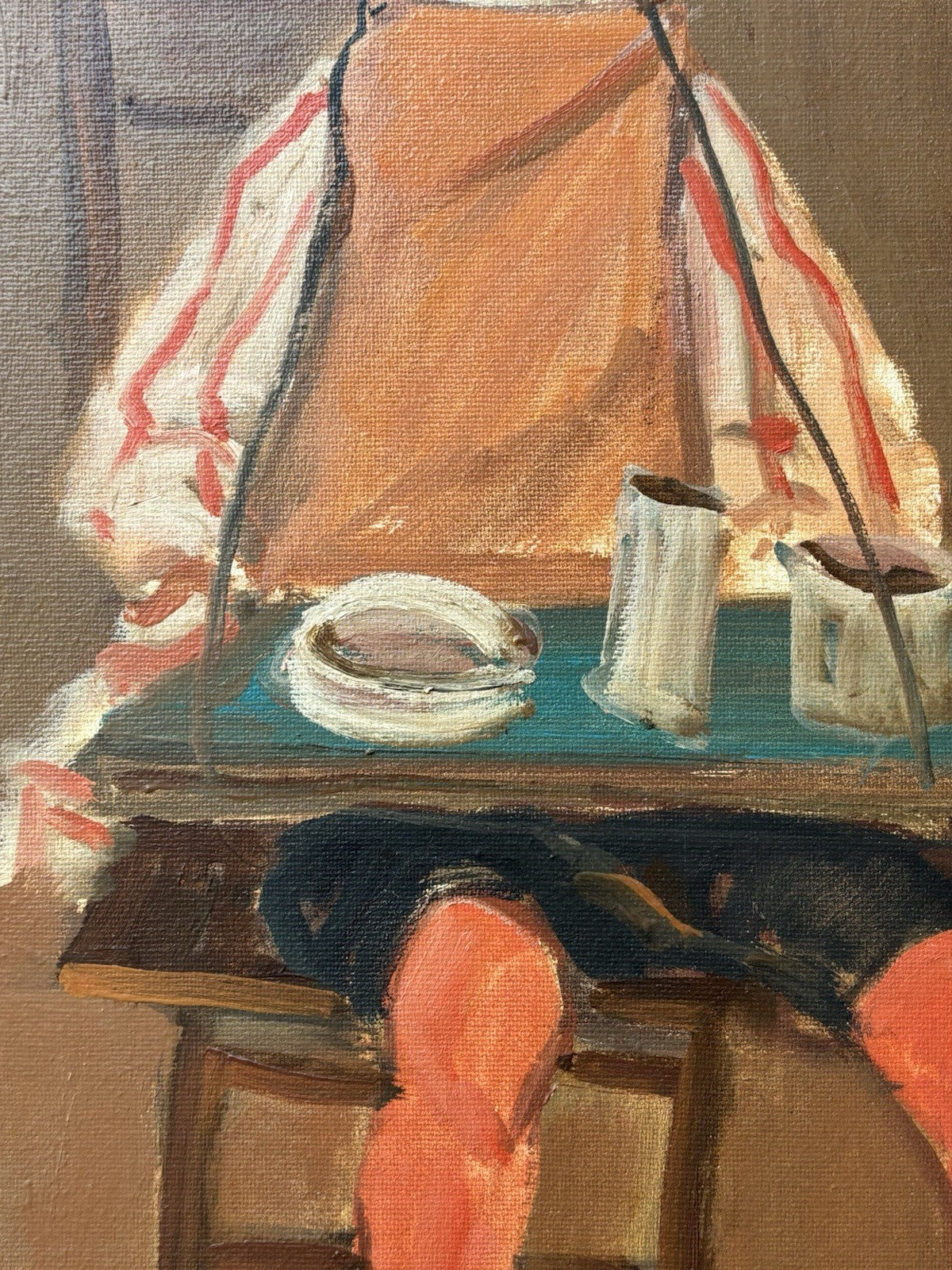 Quadro -Figura- Augusto Orange De Rose dipinto a olio su tela
