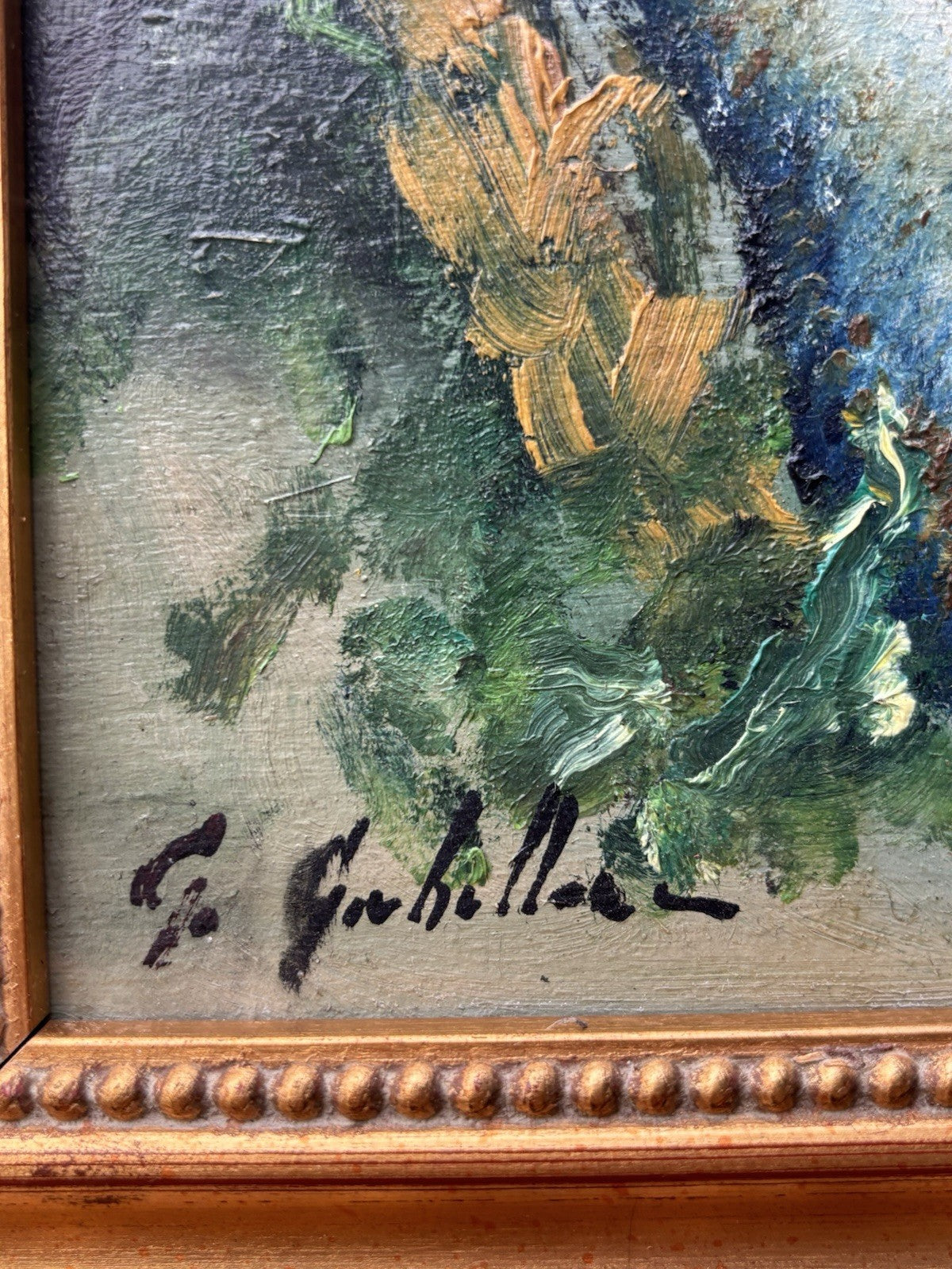 Quadro -Pesci- dipinto a olio su tavoletta