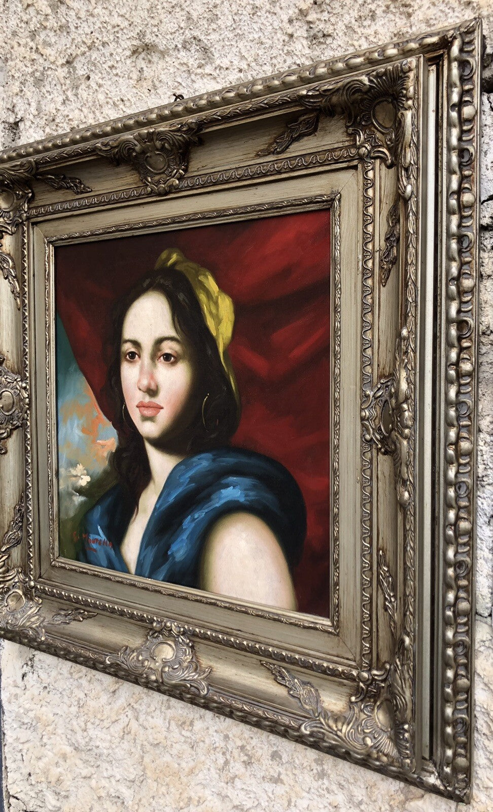 Quadro vintage Giacinto Montella dipinto a olio su tela