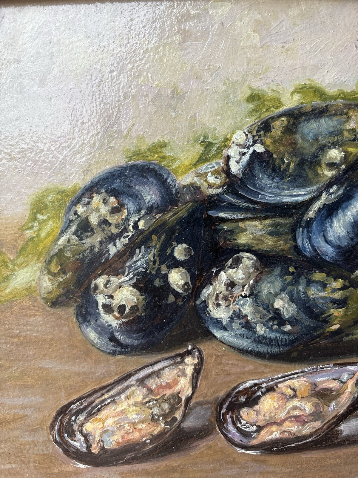 Quadro -Cozze- Gennaro Bottiglieri- dipinto a olio