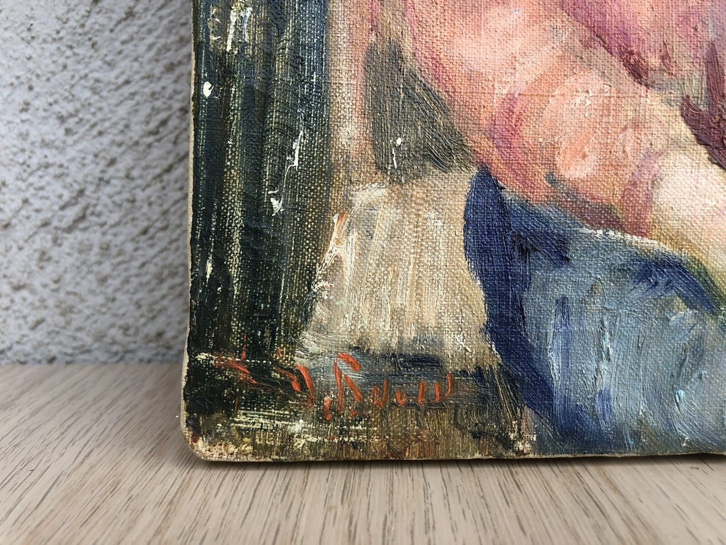 Quadro vintage -Ragazzo Con Violino- dipinto a olio su tela