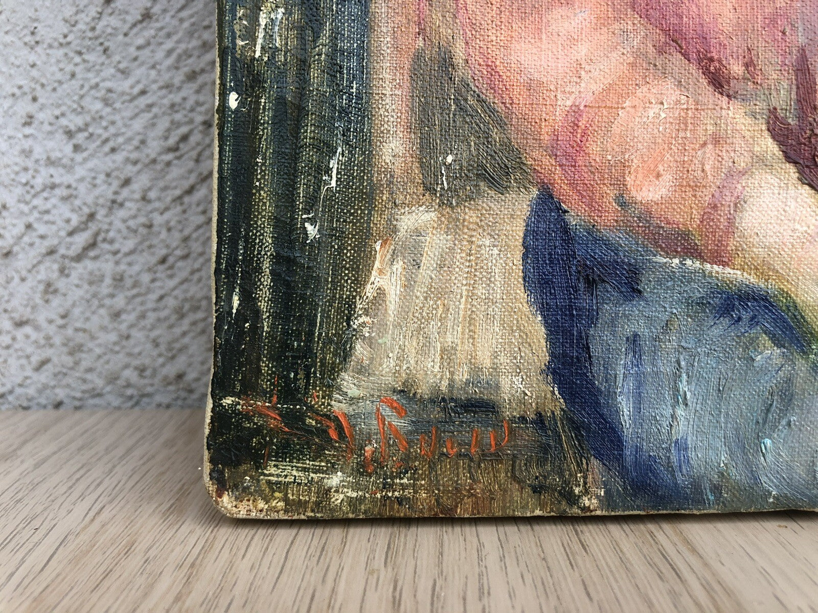 Quadro vintage -Ragazzo Con Violino- dipinto a olio su tela