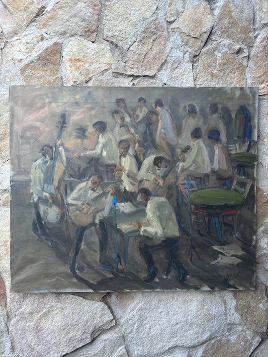Quadro -Musicisti- Michele D’Aniello dipinto a olio su tela