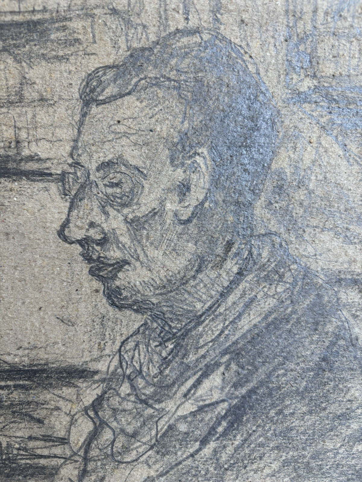 Quadro -Figura Di Uomo- Guido Casciaro disegno a matita su cartoncino