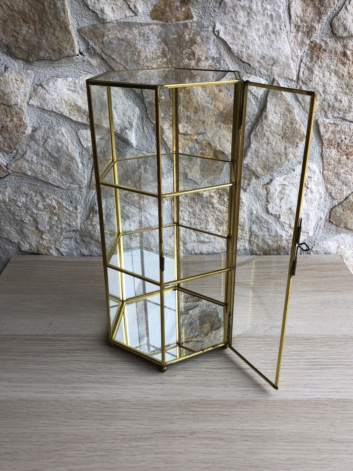 Vetrinetta Vintage In Vetro E Metallo