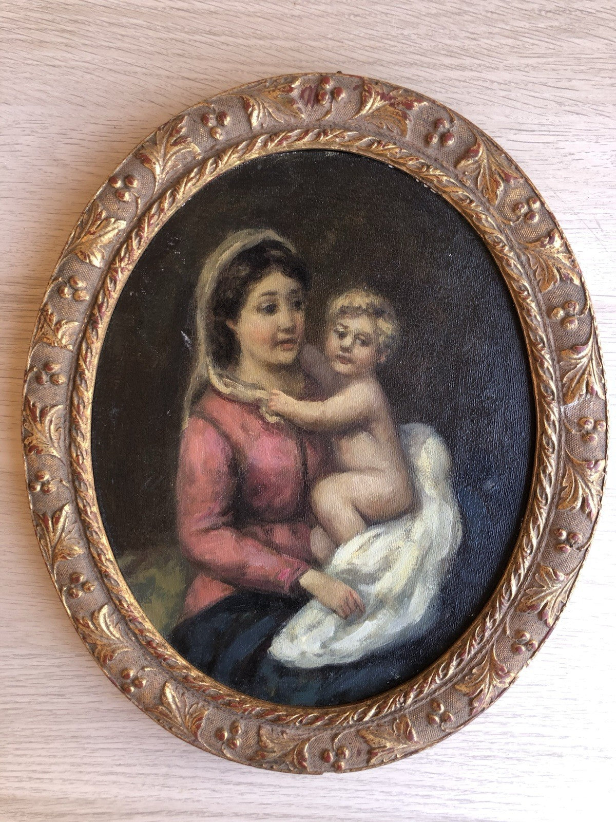 Quadro -Maternità- dipinto a olio su tela