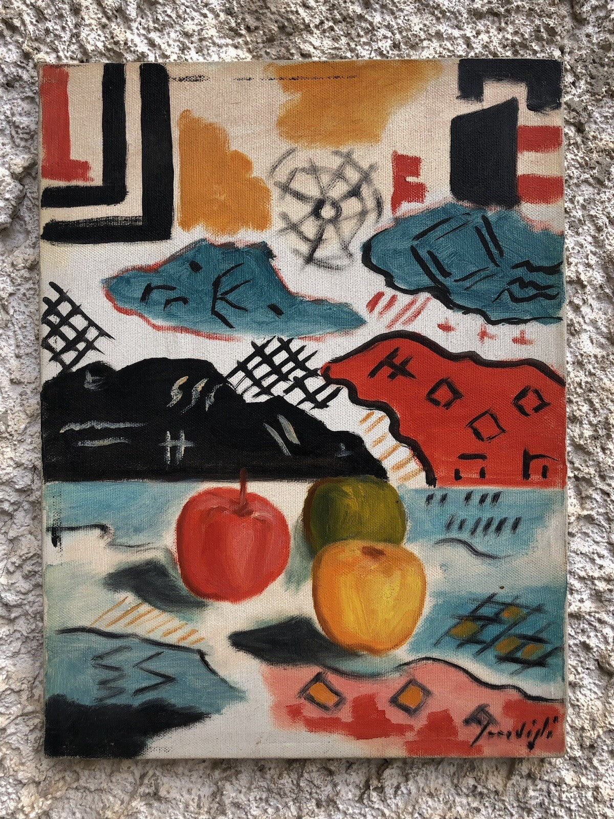 Quadro vintage -Natura Morta- dipinto a olio su tela