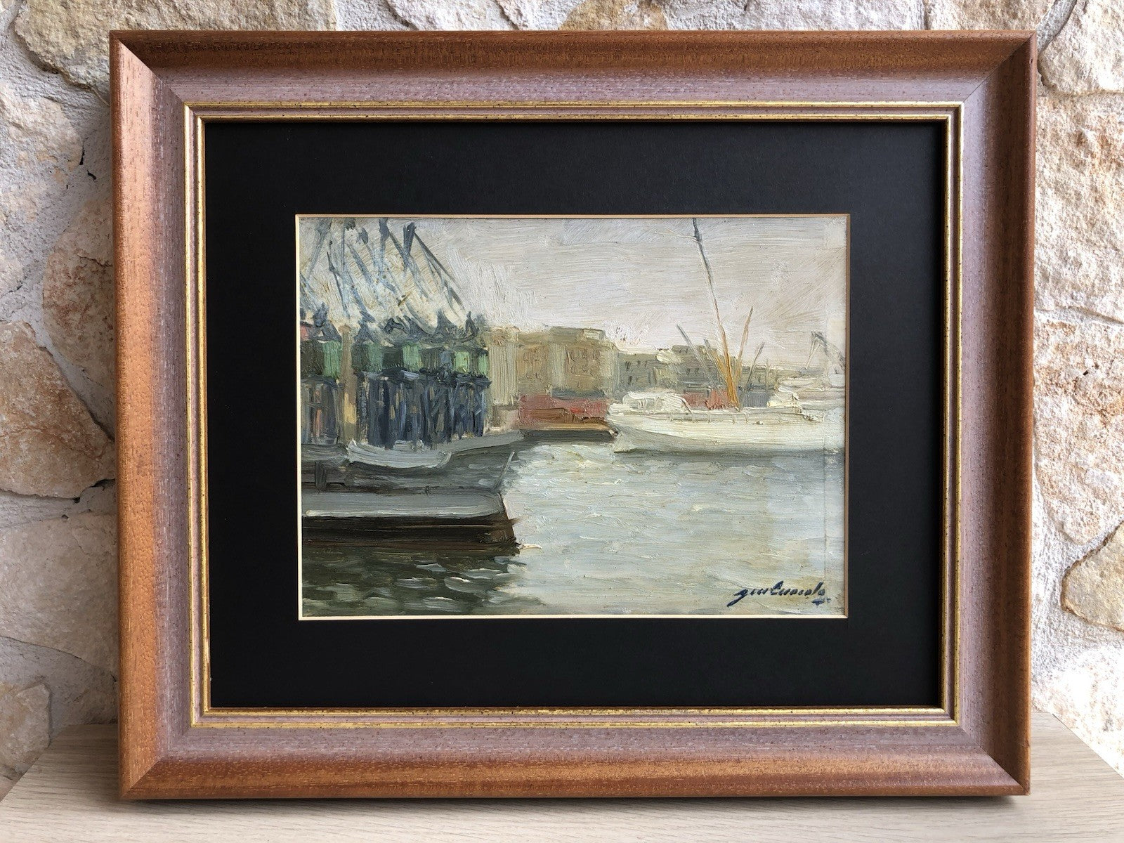 Quadro -Porto Con Barche- Gennaro Cuocolo dipinto a olio