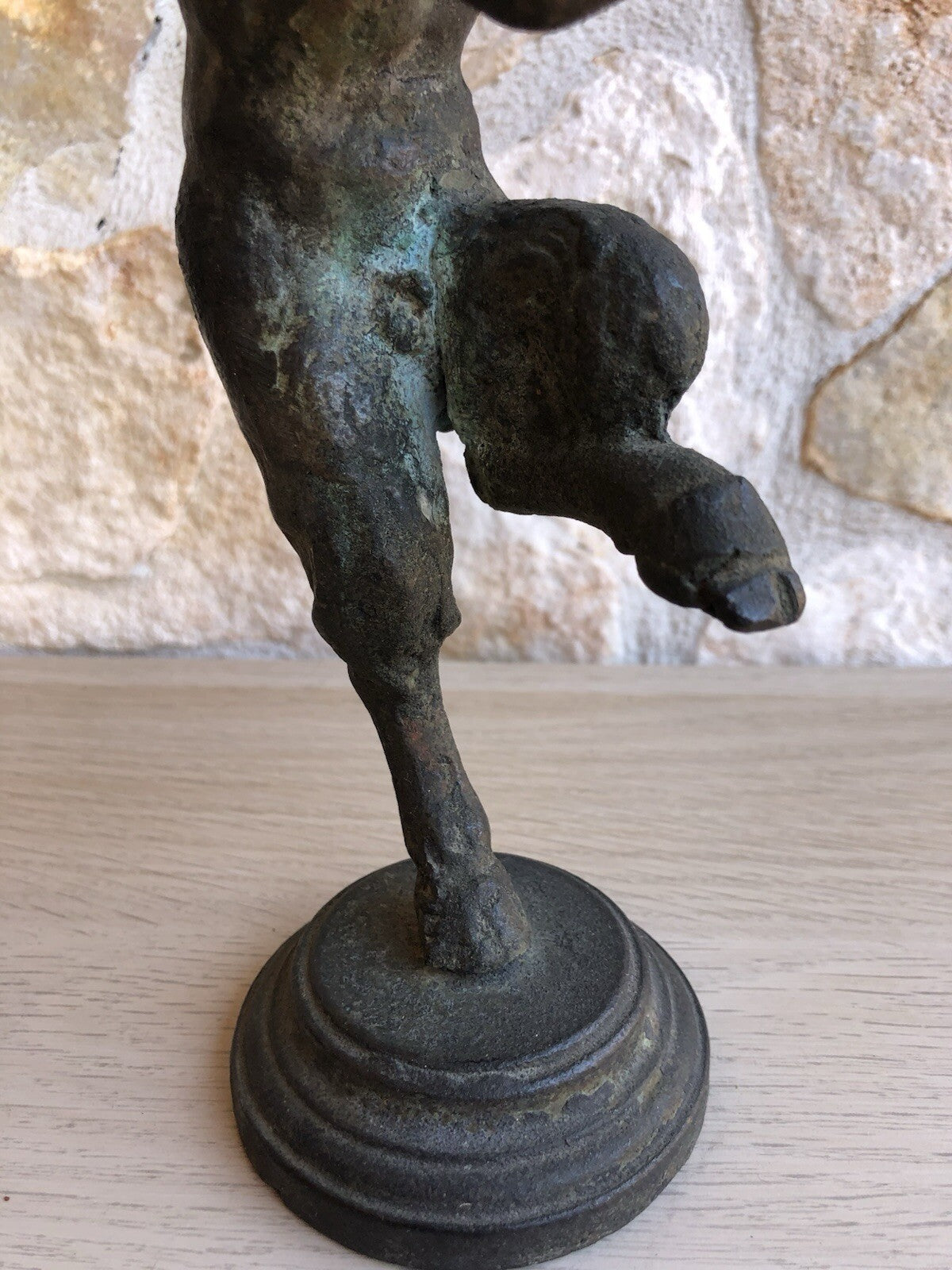 Scultura Vintage In Bronzo -Fauno Con Piffero