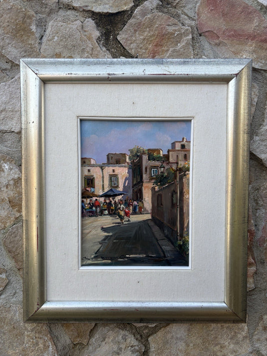 Quadro -Paesaggio Urbano- Renato Sassone Corsi dipinto a olio