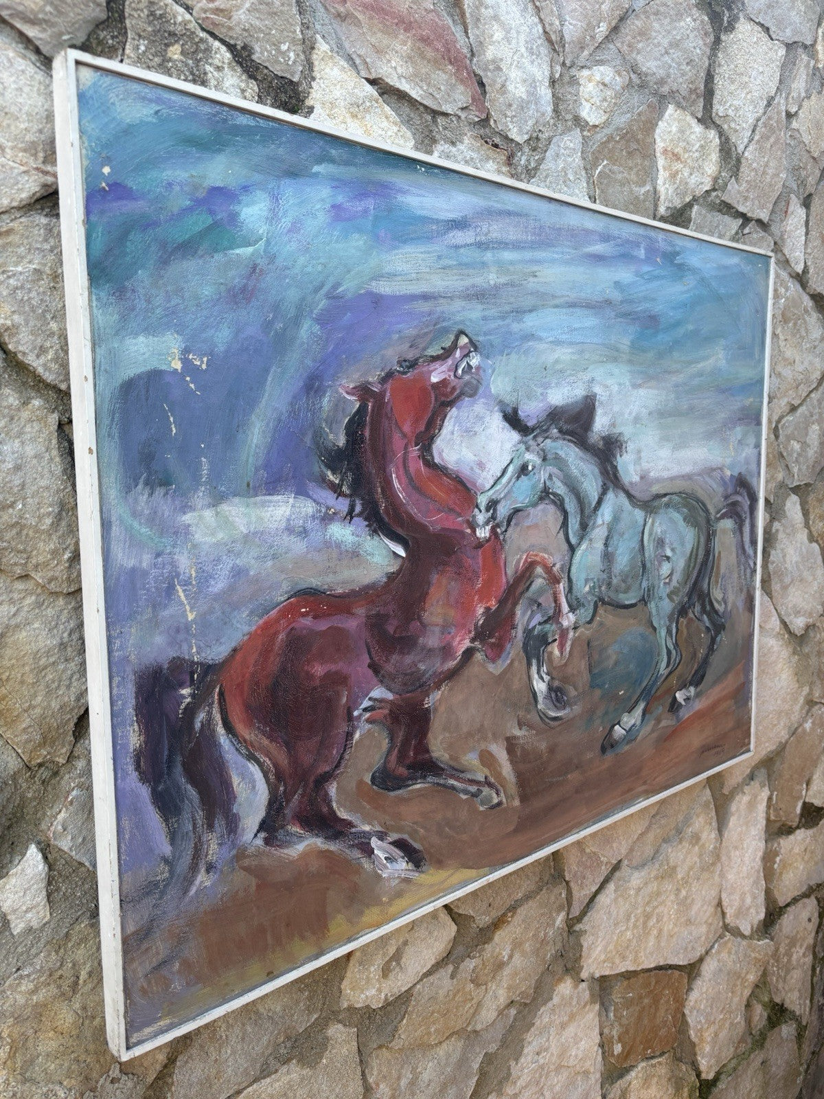 Quadro -Cavalli- Ferruccio Torraca- dipinto a olio su tela