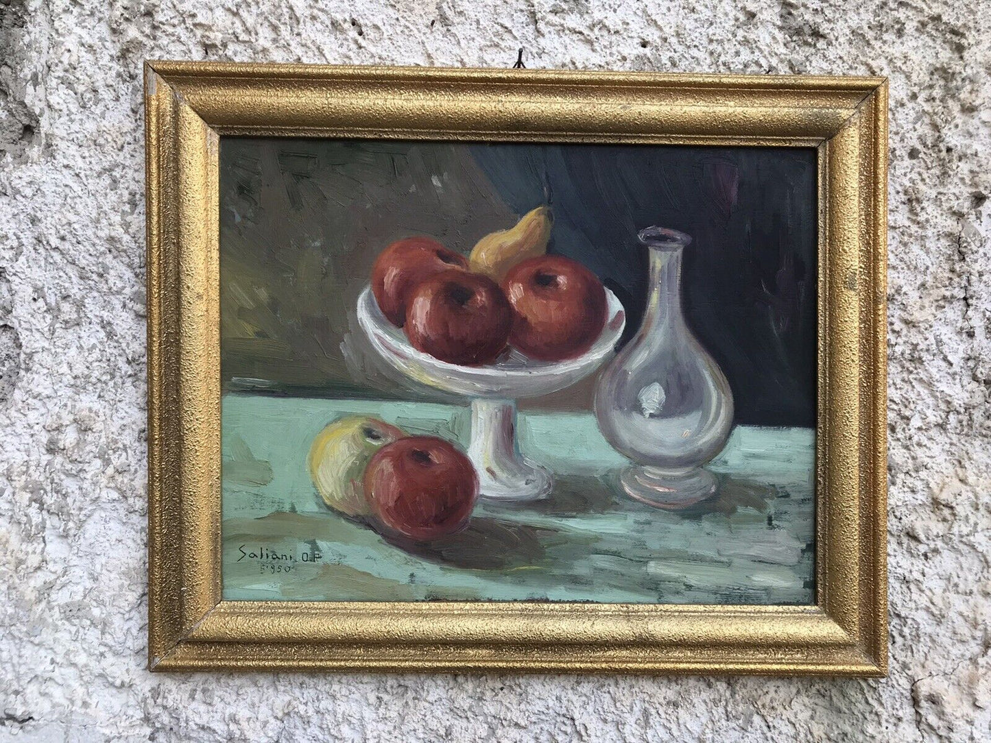 QUADRO VINTAGE -NATURA MORTA- DIPINTO A OLIO SU TAVOLA