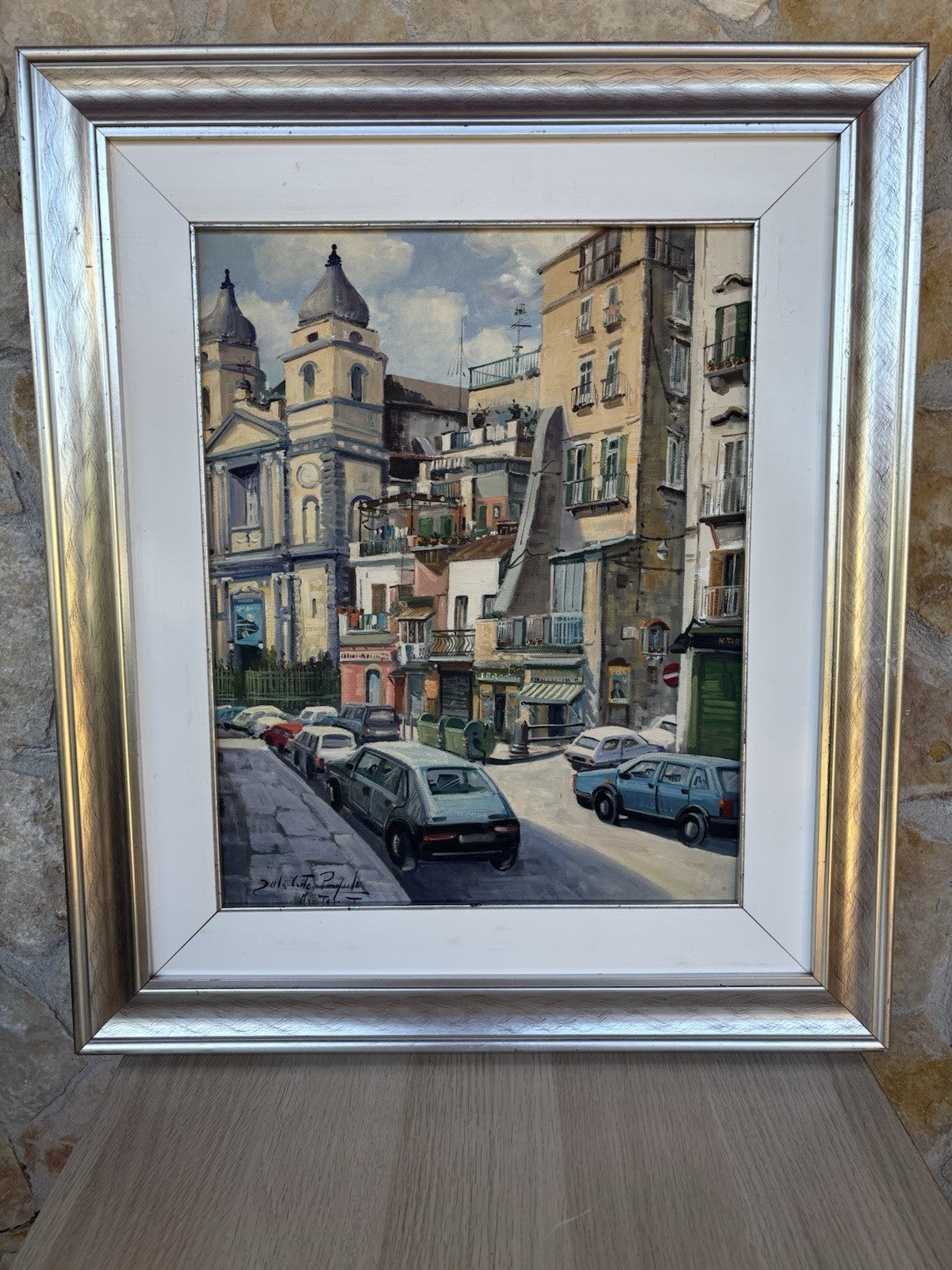 Quadro -Napoli, Montesanto- dipinto a olio su tela