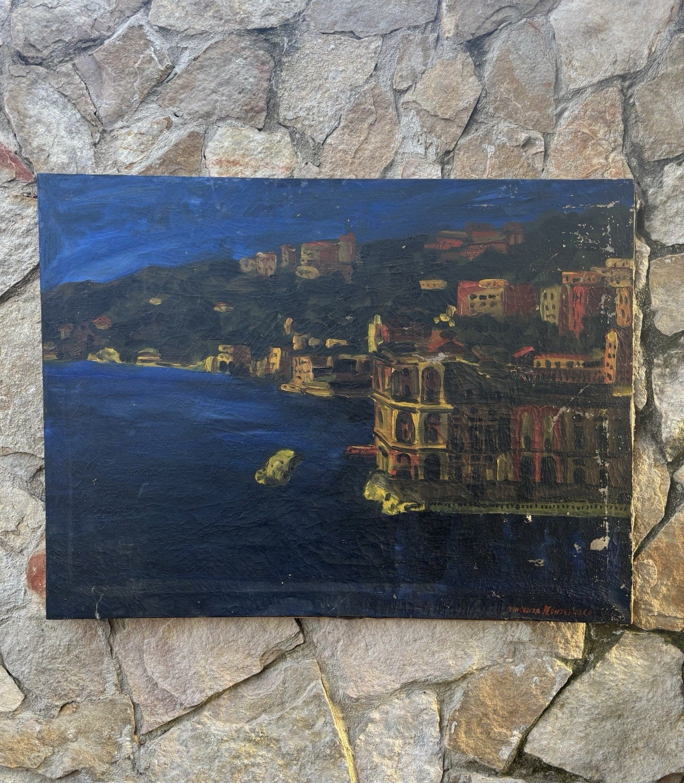 Quadro -Palazzo Donn’Anna- Vincenzo Montefusco dipinto a olio su tela