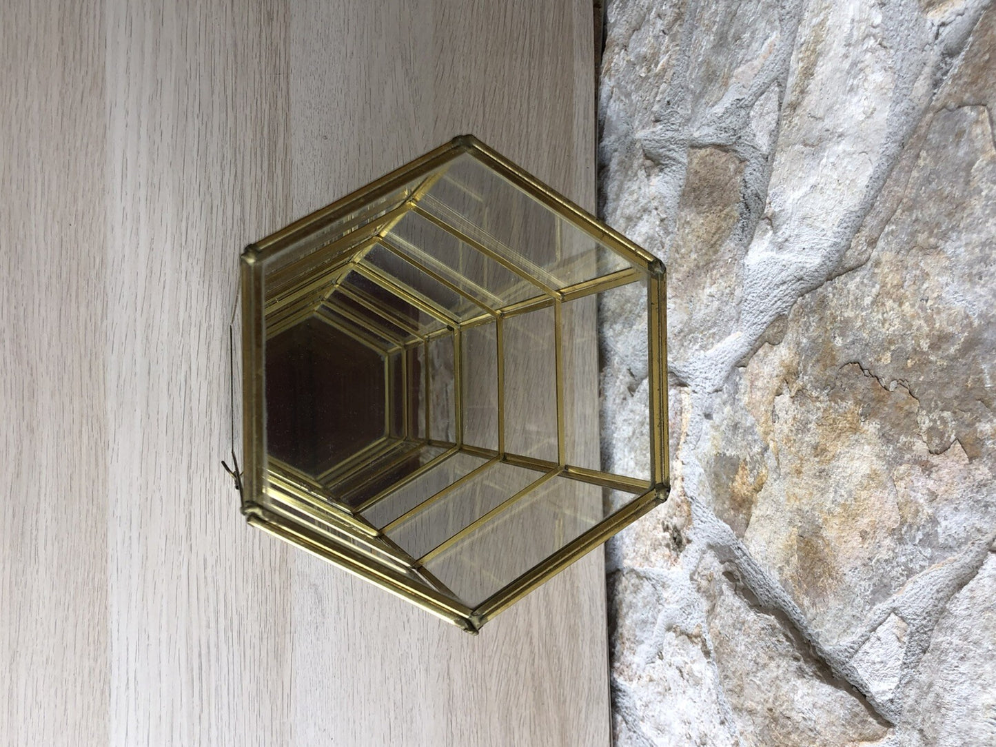 Vetrinetta Vintage In Vetro E Metallo