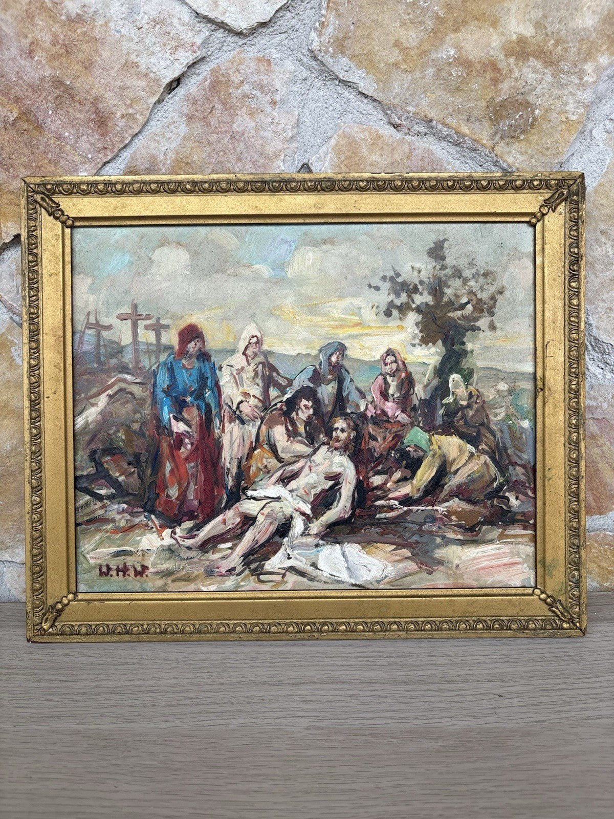 Quadro -Scena Religiosa- Wilken’s Hans Desiderio- dipinto a olio su tavoletta