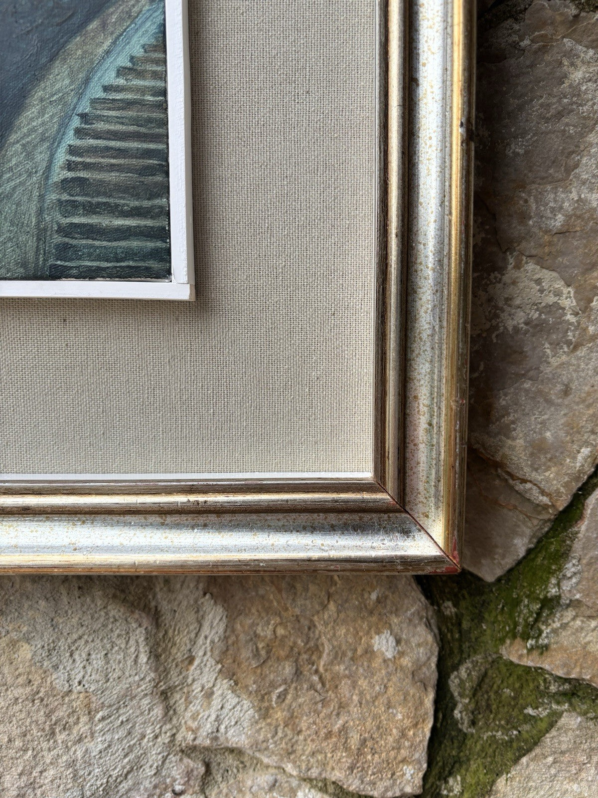 Quadro -Paesaggio Con Case- Achille Capaldo dipinto a olio su tela